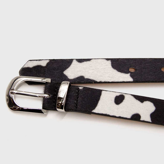 CINTURÓN BAS DEL II VACA NEGRO PLATEADO