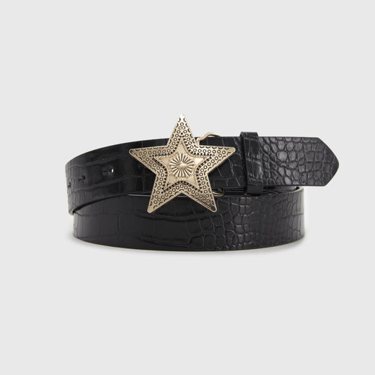 CINTURÓN ESTRELLA NEGRO DORADO