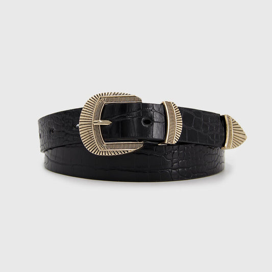 CINTURÓN BAS NEGRO DORADO