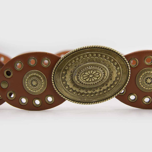 CINTURÓN BOHO OVALO CAFÉ