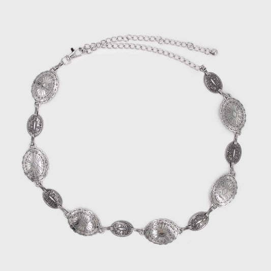 CINTURÓN CADENA BOHO III PLATEADO