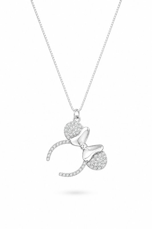 CADENA OREJAS MINNIE CIRCONES PLATA 925