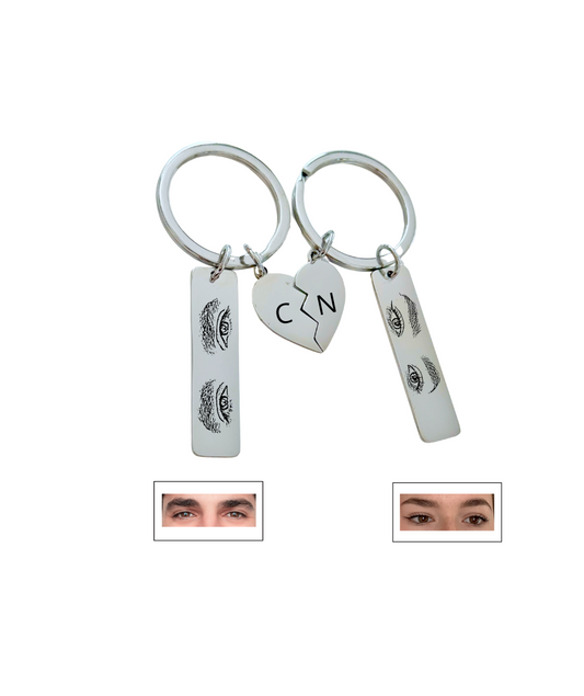 LLAVERO DUO MIRADA PERSONALIZADO RECTANGULAR