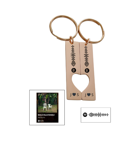 LLAVERO DUO SPOTIFY PERSONALIZADO RECTANGULAR