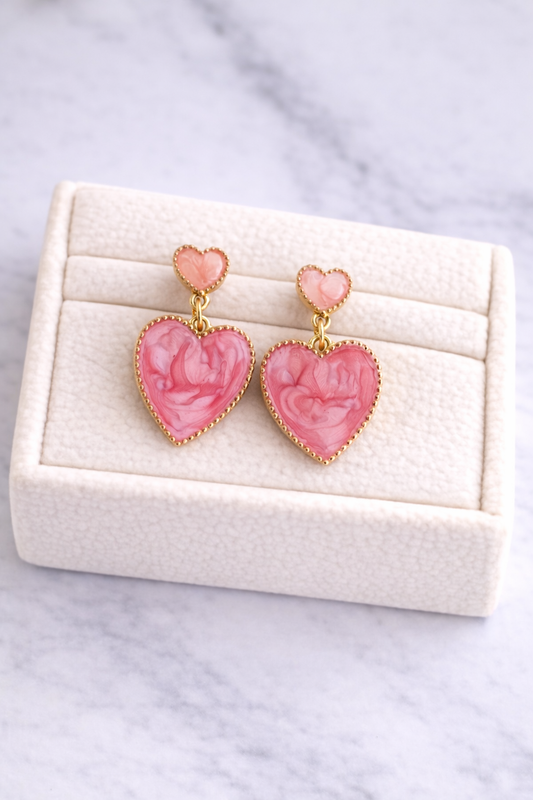 AROS CORAZÓN ROSITA DOBLE