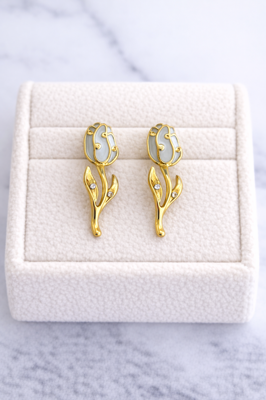 AROS TULIPAN BLANCO DORADO