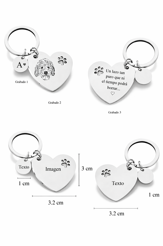 LLAVERO PERSONALIZADO HUELLA CORAZÓN II