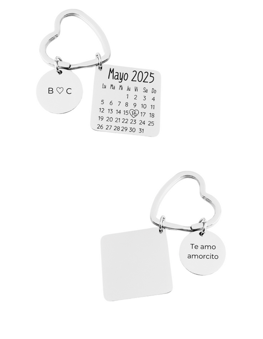 LLAVERO CALENDARIO PERSONALIZADO CORAZÓN