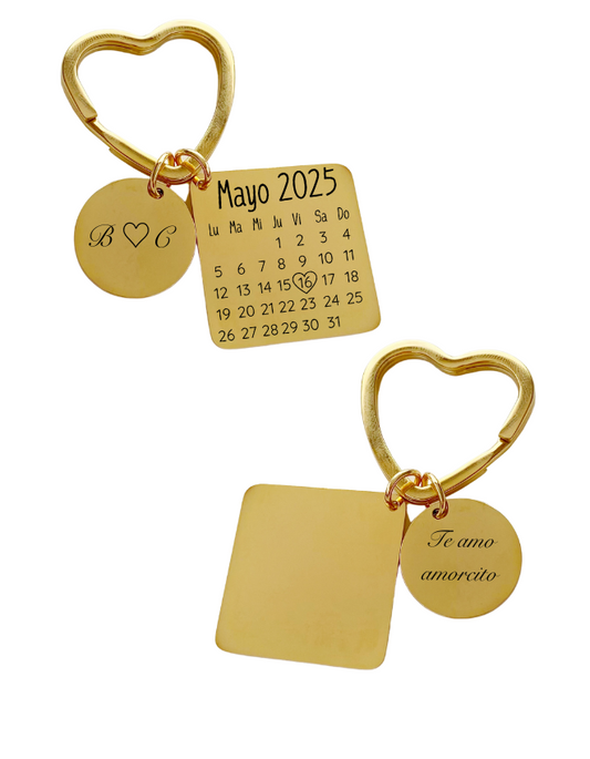 LLAVERO CALENDARIO PERSONALIZADO CORAZÓN