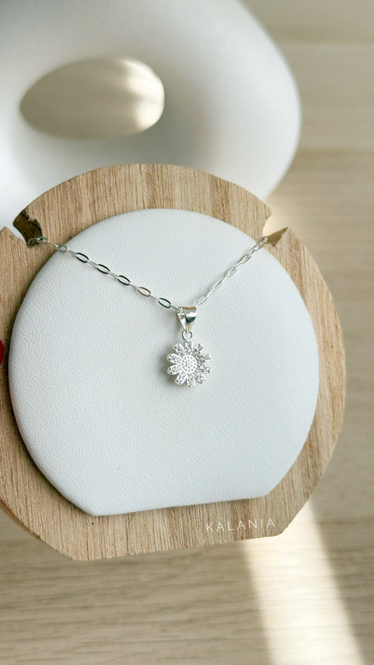 CADENA FLOR MARGARITA PLATA 925