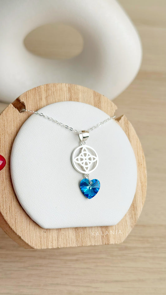CADENA NUDO DE BRUJA SWAROSVSKI PLATA 925