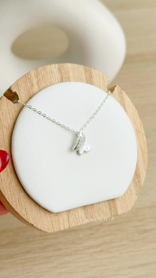 CADENA MARIPOSA NÁCAR PLATA 925