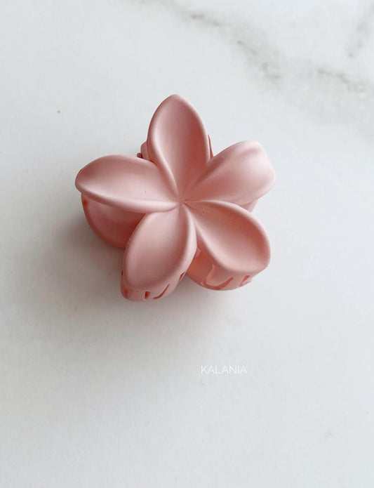 HAIR CLIPS FLORES HAWAIANA ROSA ENGOMADO PEQUEÑO