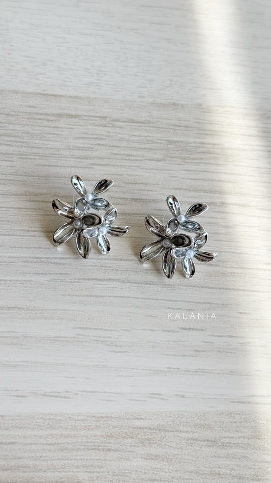 AROS FLOR III PLATEADO