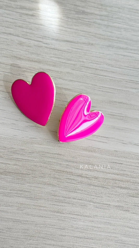 AROS CORAZÓN FUCSIA