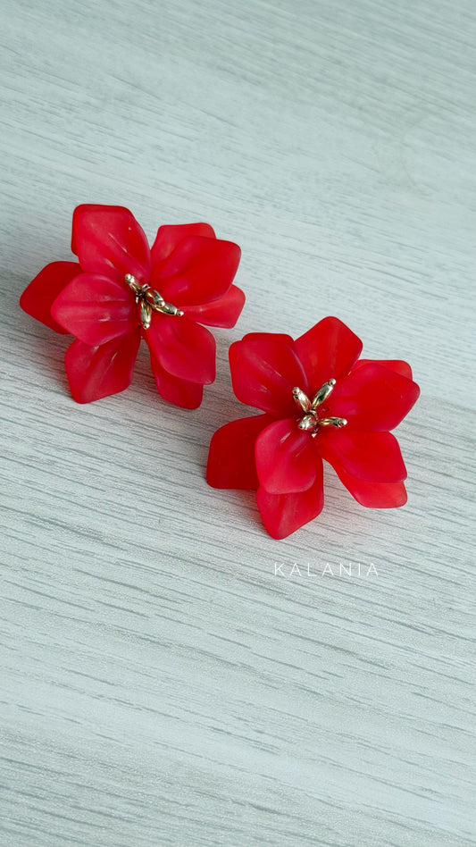 AROS FLOR PETALOS ROJO