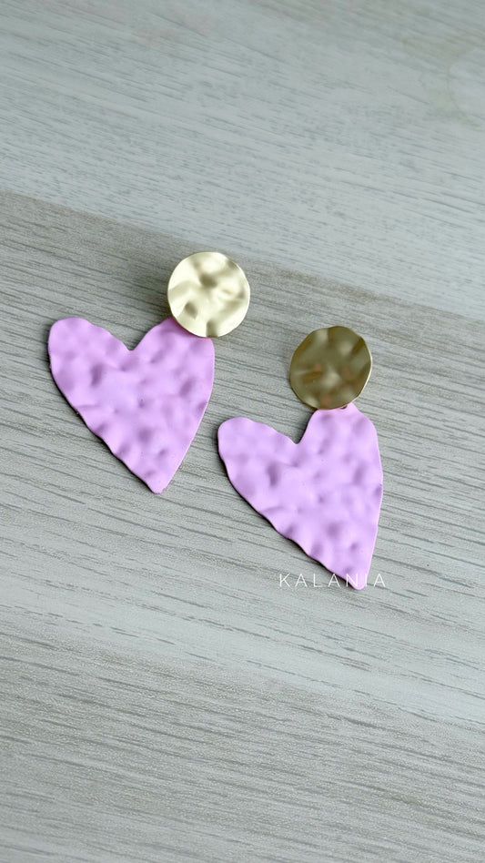 AROS CORAZÓN ROSADO DORADO