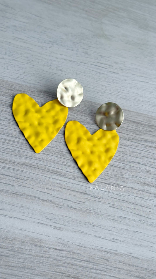 AROS CORAZÓN AMARILLO DORADO