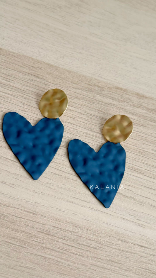 AROS CORAZÓN AZUL DORADO