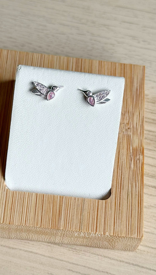 AROS COLIBRI CIRCONES ROSADO