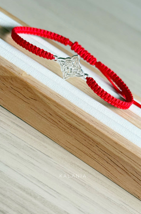 PULSERA PROTECCIÓN NUDO DE BRUJA PLATA 925