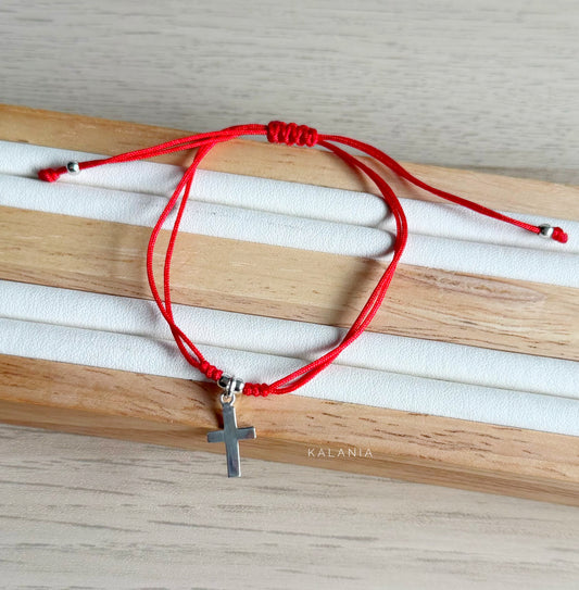 PULSERA PROTECCIÓN CRUZ PLATA 925