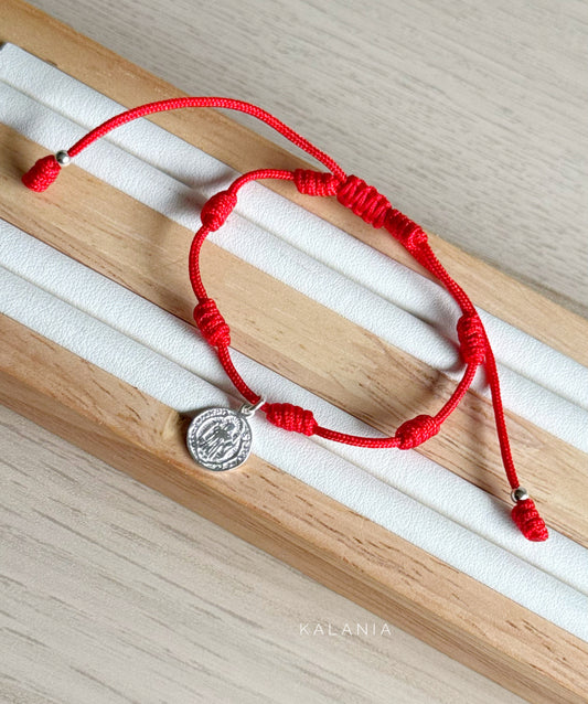 PULSERA PROTECCIÓN SAN BENITO NUDOS PLATA 925