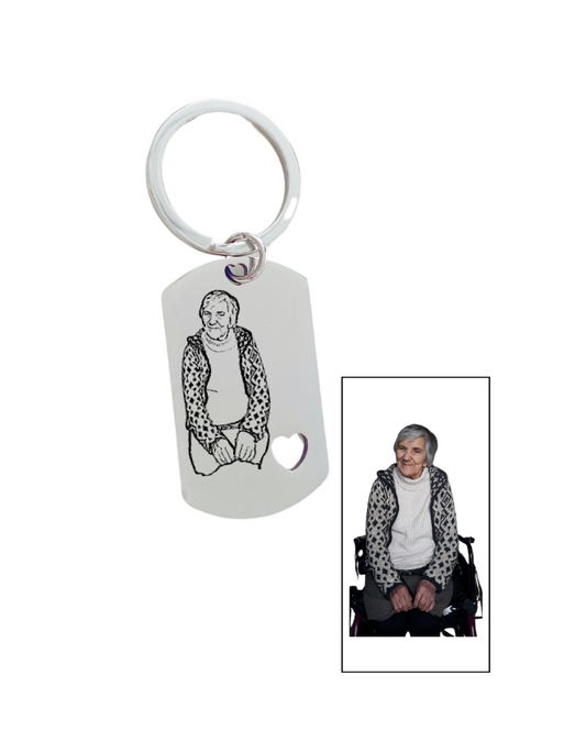 LLAVERO PERSONALIZADO RECTANGULAR CORAZÓN MINI