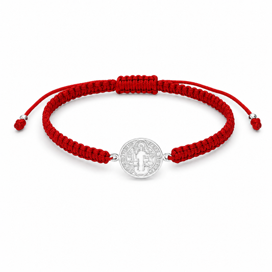 PULSERA ROJA HILO SAN BENITO ABAD PROTECCIÓN PLATA 925