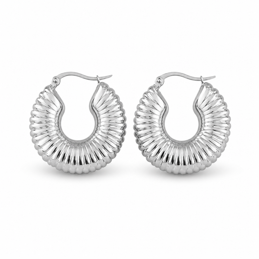 ARGOLLAS INFLADAS TEXT 30MM PLATEADO