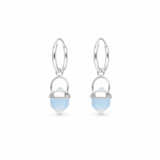 ARGOLLAS PIEDRA LUNA 12MM PLATA 925