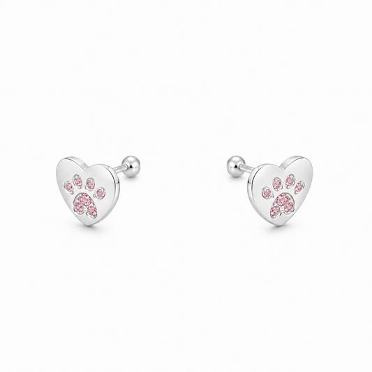 AROS TOPE CORAZÓN HUELLA CIRCÓN ROSADO PLATA 925