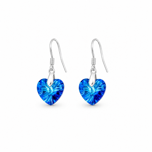 AROS CORAZÓN CRISTAL SWAROVSKI PLATA 925