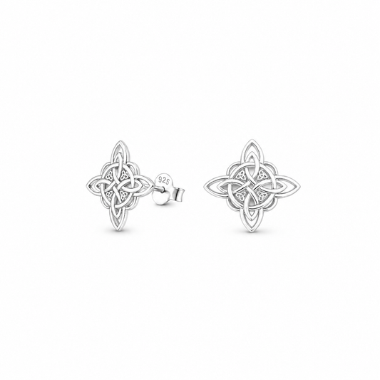 AROS NUDO DE BRUJA TRIQUETAS PLATA 925