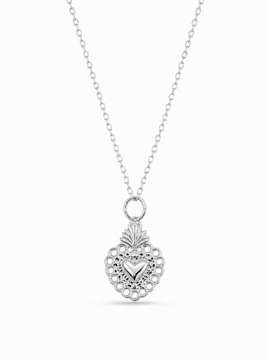 CADENA CORAZÓN DETENTE PLATA 925