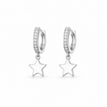 ARGOLLAS PEQUEÑAS ESTRELLA 14MM PLATEADO