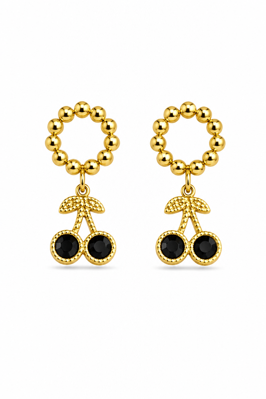AROS CEREZA NEGRO DORADO