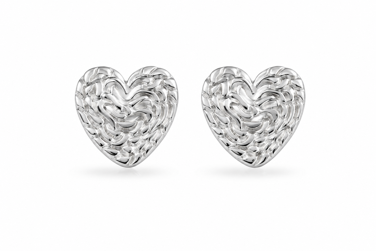 AROS CORAZÓN II PLATEADO