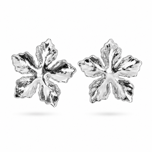 AROS FLOR 35MM PLATEADO