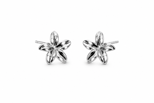 AROS FLOR PLATEADO 2 CM