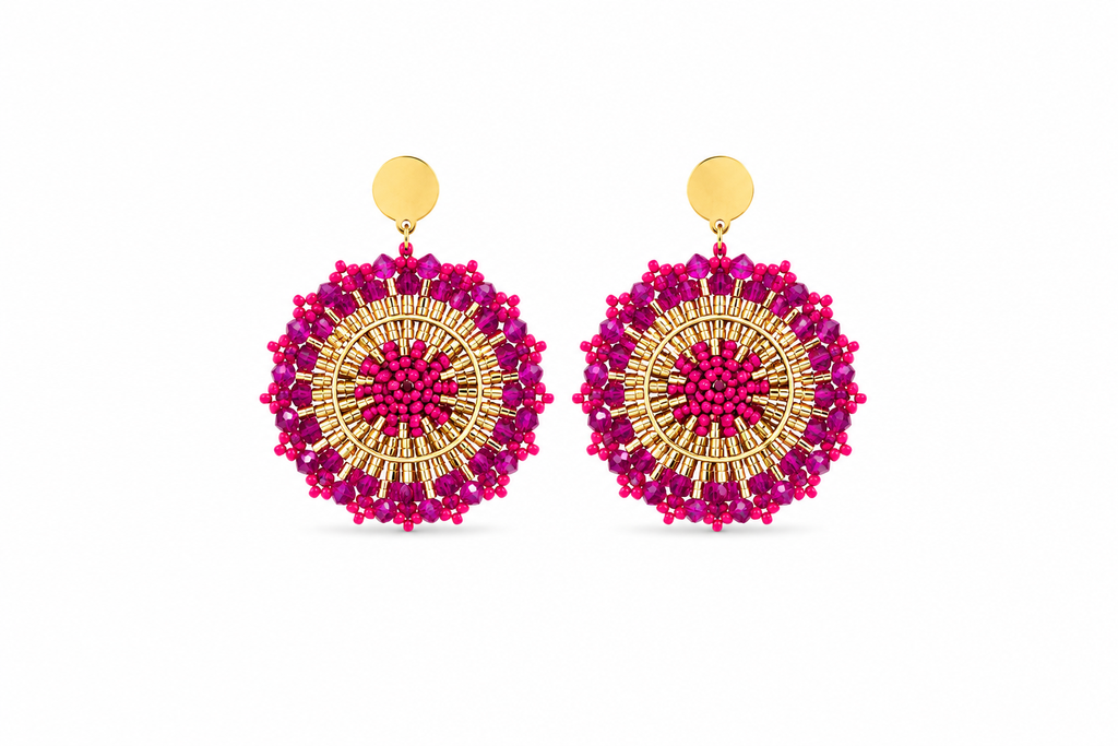 AROS TEJIDOS FUCSIA DORADO 5CM