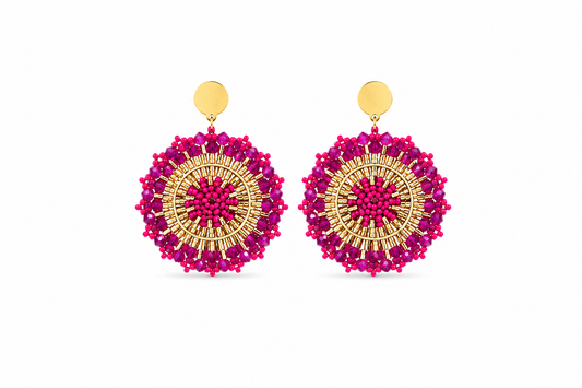 AROS TEJIDOS FUCSIA DORADO 5CM