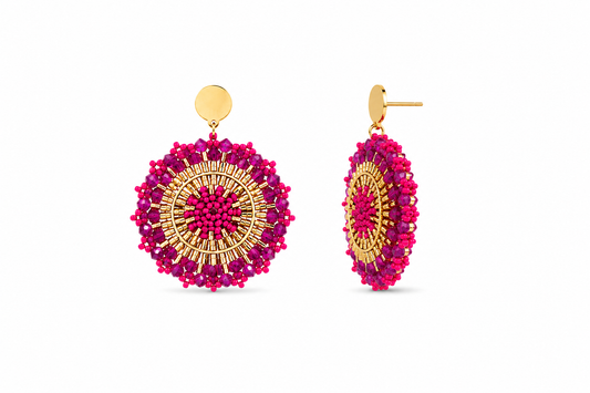 AROS TEJIDOS FUCSIA DORADO 5CM