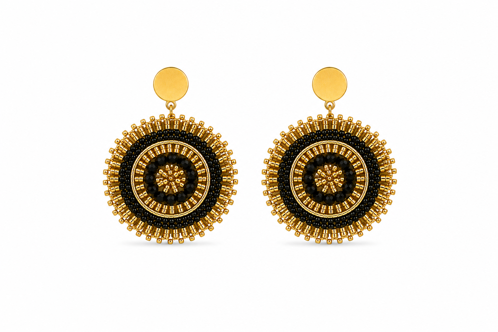 AROS TEJIDOS NEGRO DORADO 4.3CM