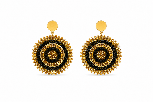 AROS TEJIDOS NEGRO DORADO 4.3CM