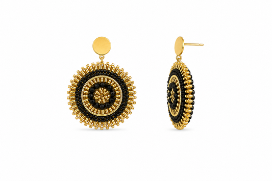 AROS TEJIDOS NEGRO DORADO 4.3CM