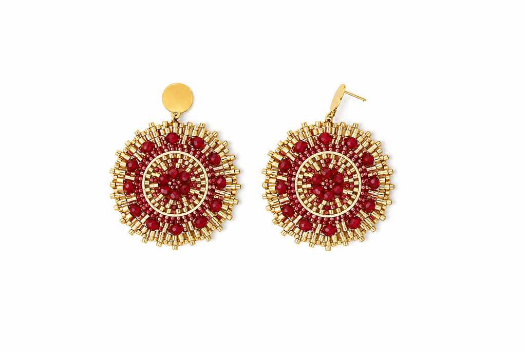 AROS TEJIDOS ROJO DORADO 5CM