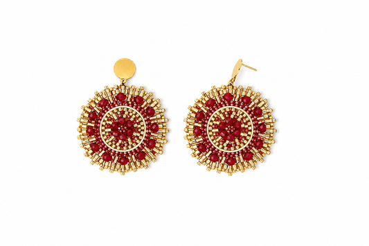 AROS TEJIDOS ROJO DORADO 5CM