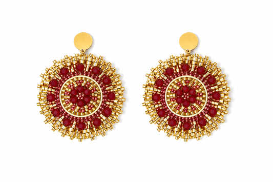 AROS TEJIDOS ROJO DORADO 5CM