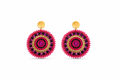 AROS TEJIDOS ROSADOS 5CM DORADO